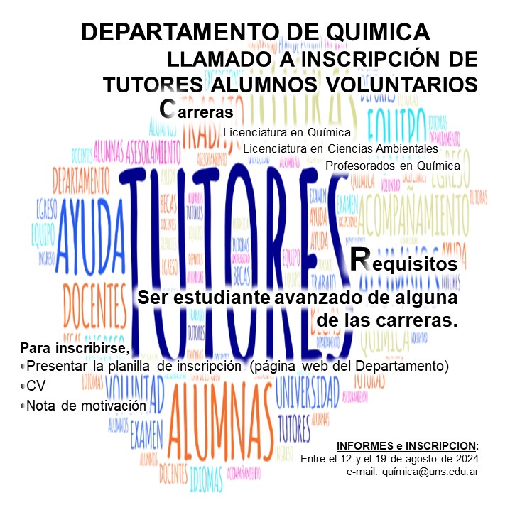 LLAMADO A INSCRIPCION DE TUTORES ALUMNOS VOLUNTARIOS