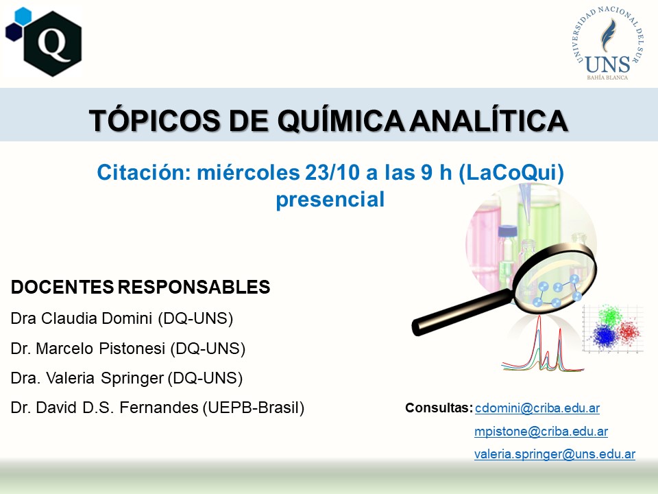 Citación a clase Tópicos de Química Analítica